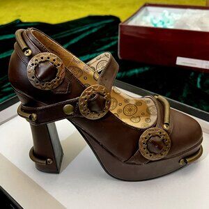 NIB Demon-29 Demonia Women''s 5" Steampunk Mary Jane Shoes Size 11